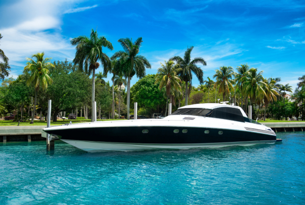 Luxury yacht on the water